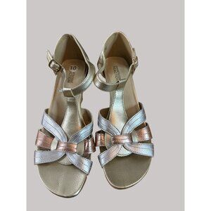 AK Klein Sports Womens Metallic Wedge Sandals Size 10